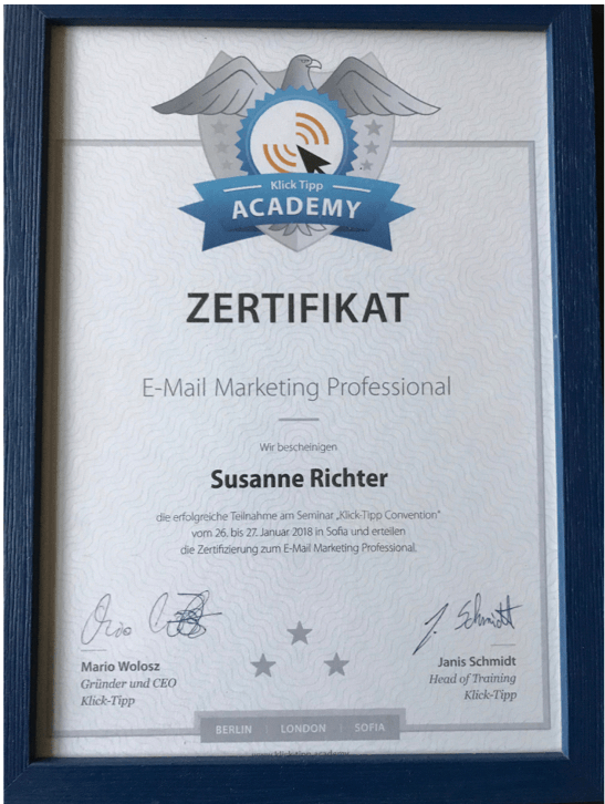 Klick-Tipp-Zertifikat.001 Zertifikat Marketing-Automation