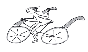Bild: Person auf einem Fahrrad als Brille